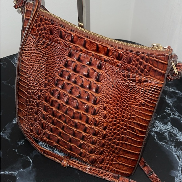 BRAHMIN Melbourne Collection Handbag Katie Leather Crocodile Crossbody AUTHENTIC - Picture 10 of 16